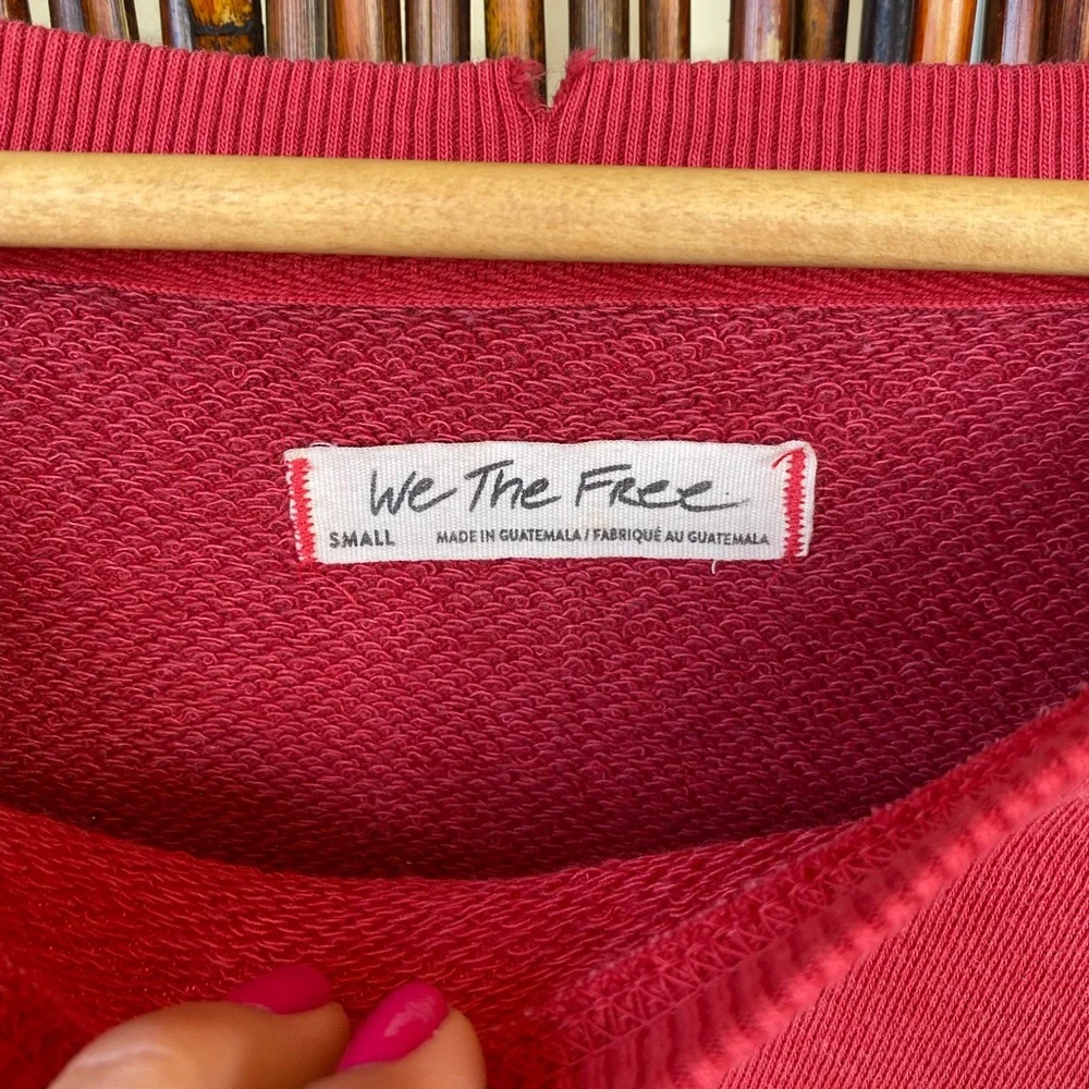 NWOT Free People Red Camden Sweatshirt - Picture 8 of 16